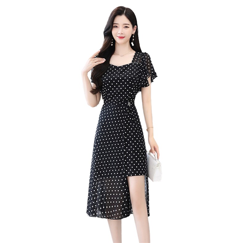 韩版连衣裙女2025夏季新款气质百搭收腰显瘦中长款两件套连衣裙,女装连衣裙,蓝朵琳