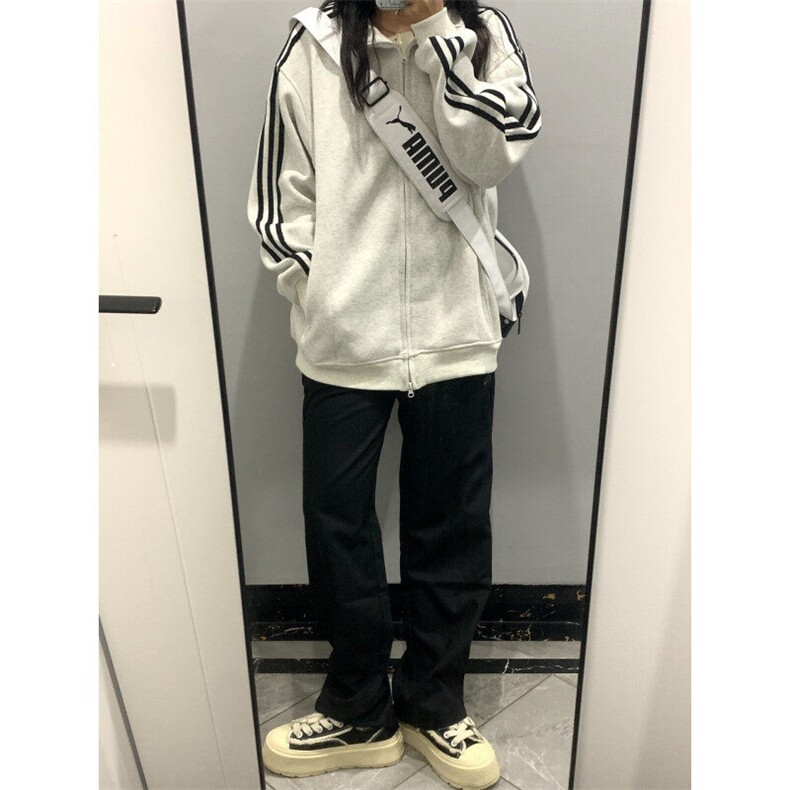 CW35HH-特P43三条杠花灰色外套男高级感痞帅立领卫衣夹克,男装夹克,星座1007（原301D）