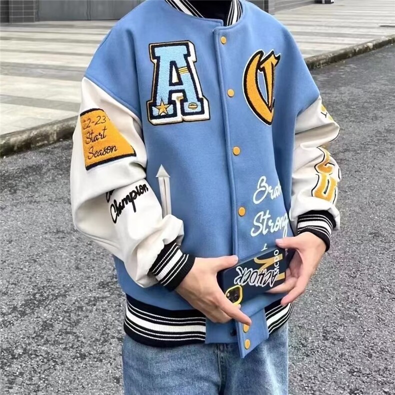 时尚棒球领长袖男文艺原宿秋季新款夹克青春流行外穿潮潮流简约,男装夹克,星座1210-1