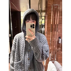 现货~重磅连帽针织开衫男女同款毛衣外套~MY2592批80，男装针织衫/毛衣，星座1411A-6