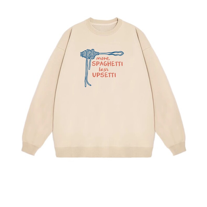 2025年秋季套头通勤长袖意大利面印花，女装卫衣/绒衫，花可