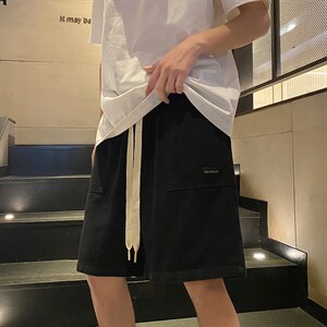 直播品质 做旧重磅水洗 大口袋工装短裤五分裤 K9803/P40 黑色图片