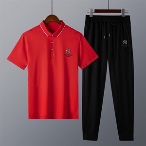 短袖运动服运动套装男士夏季薄款休闲运动服套装潮流冰丝T恤上衣图片