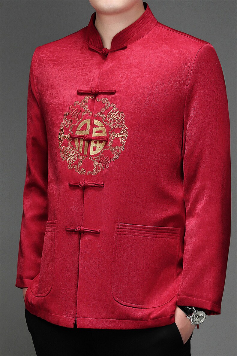 风秋冬季中老年加棉唐装喜庆庆祝节日盘扣男棉衣HL2211-P125,男装棉衣,星座1105-3