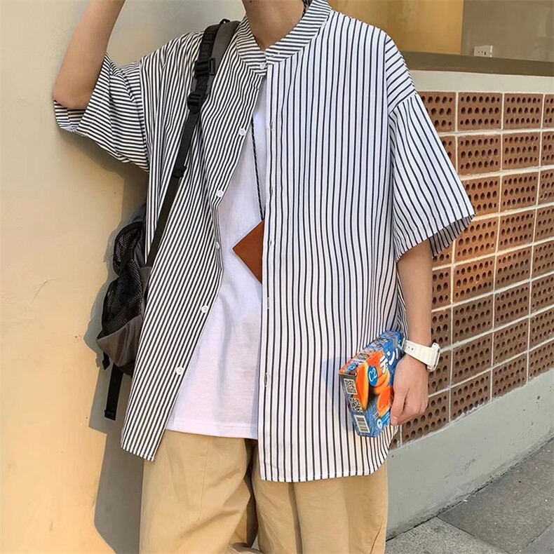 短袖衬衫春款男港风潮流C325P31,男装衬衫,星座1116-2
