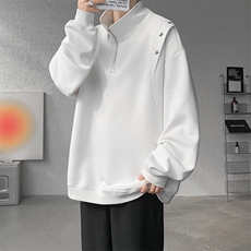 8XL-M星星铆钉半拉链卫衣大码重磅痞帅高街小众立领外套WY5109P58，男装卫衣，电商B238
