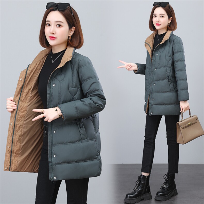 红色立领羽绒棉服女短款2024冬季新款小个子时尚简约保暖棉袄外套,女装羽绒服,依恋蒂丝