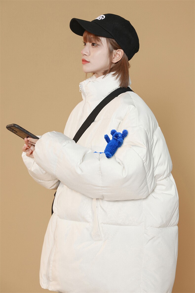 涂层面料绝不跑棉小熊挂件棉衣女棉服男纯色面包服棉袄情侣外套,男装棉衣,星座207