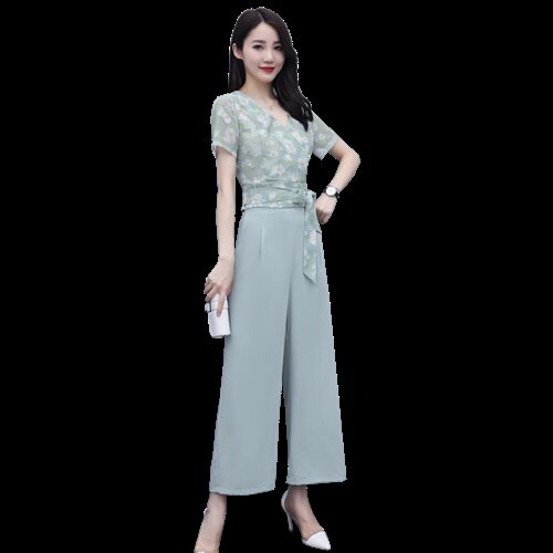 2022年夏季新款时尚修身拼色百搭减龄气质两件套，女装职业装，韩美纤衣