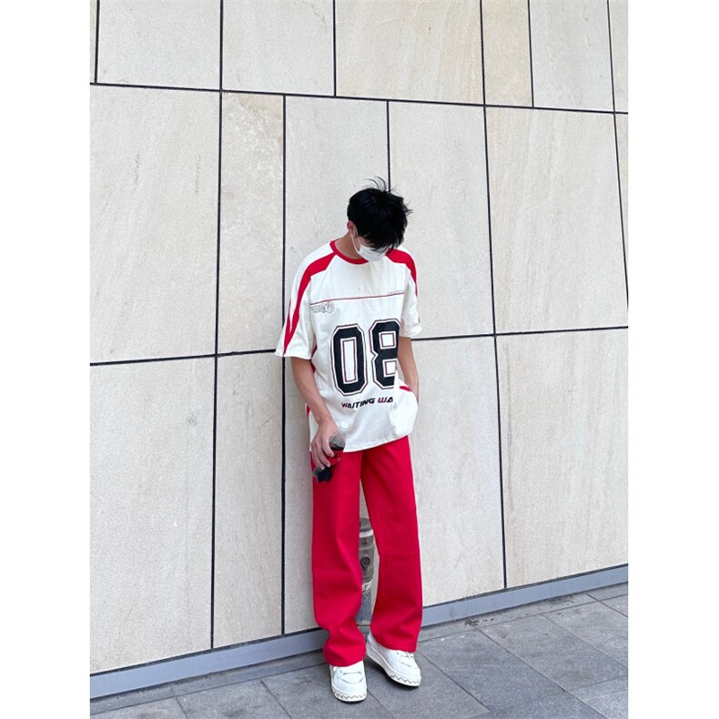 24年春夏季水洗高街vibe直筒宽松阔腿五色牛仔裤NZ2310-P55控78,男装牛仔裤,星座1002-1