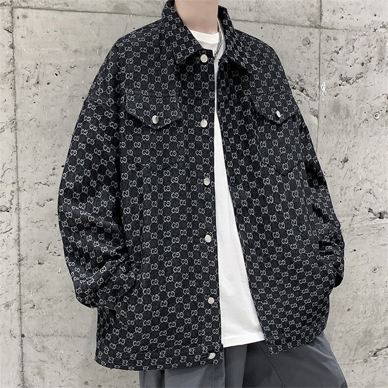 牛仔外套男潮牌高级感夹克潮ins港风潮流衣服秋季时尚JKB78/P65图片