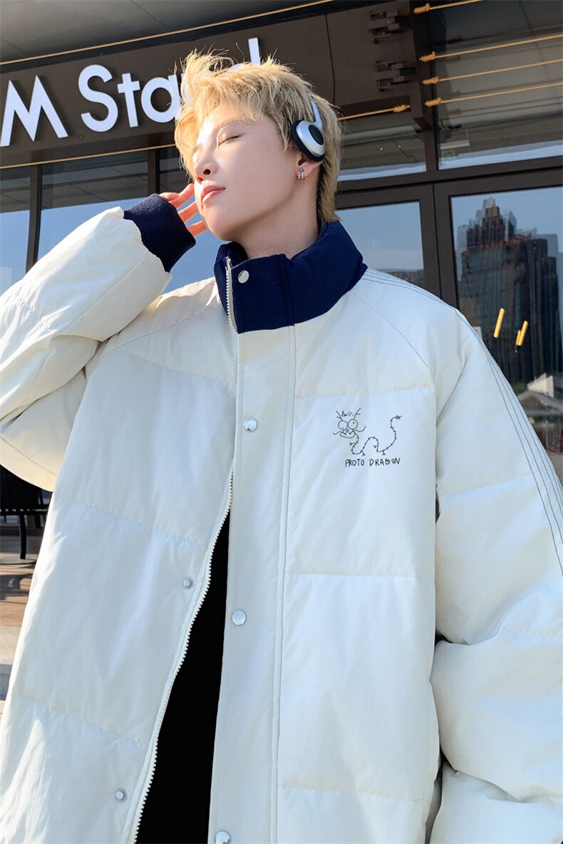！2025秋冬男士潮牌立领棉衣情侣卡通印花棉服外套MY203特P80,男装棉衣,电商B220