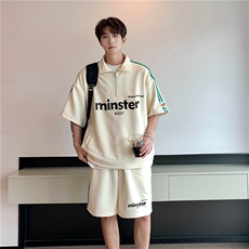 现货不缺货夏季休闲运动套装百搭撞色套装1209-1-TZ13-P65，男装休闲套装，星座1209-1