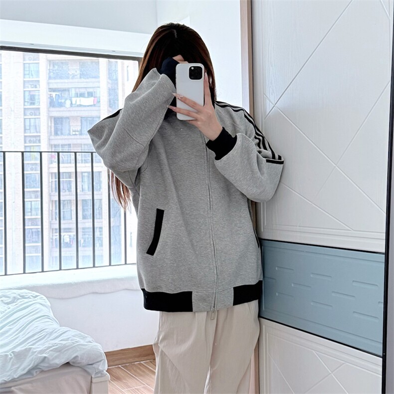 抖音得物高品质美式高街重磅结构设计拼接织带立领卫衣外套CM42，男装卫衣，电商A486