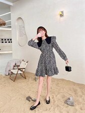 韩式大翻领印花连衣裙，女装连衣裙，Balance Studio(2F)