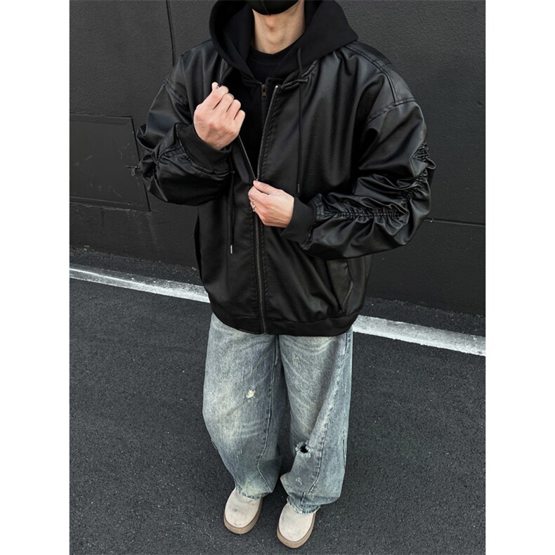 美式pu皮假两件夹克外套男CP112-特p95,男装夹克,电商B371