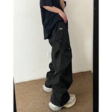 美式加绒裤子男潮牌宽松阔腿裤高街潮流痞帅工装裤休闲裤XL15加绒，男装工装外套，星座208-5