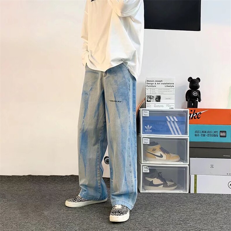 男春季新款宽松百搭直筒牛仔裤WH10P45,男装牛仔裤,星座1116-2
