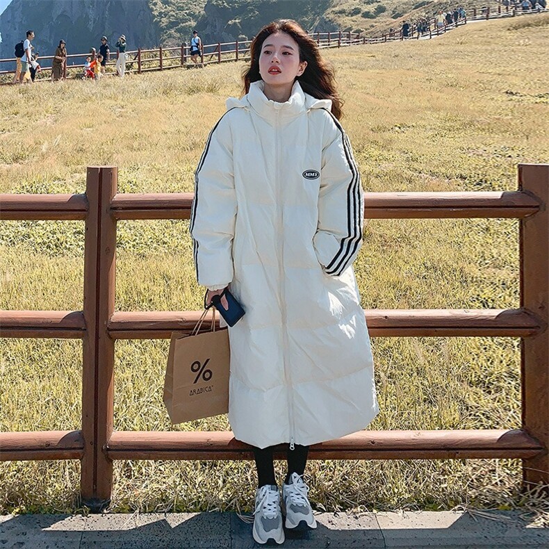 8607#高品质手塞棉破卡面料情侣款韩系学院风长款棉服女外套，男装棉衣，星座506A