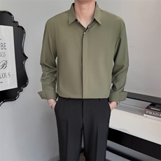 高级感白衬衫男长袖春季冰感轻熟风衬衣韩版潮流帅气上衣服男Y38，男装衬衫，星座1116A-2（原606A-1）