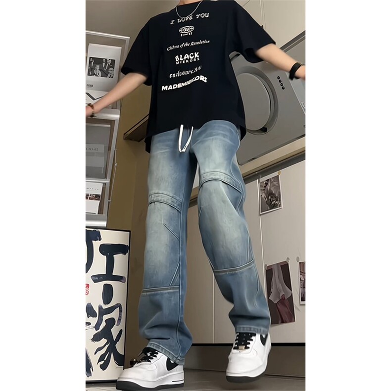 高转化2026春夏宽松直筒牛仔裤A437特P55控78,男装牛仔裤,电商A309