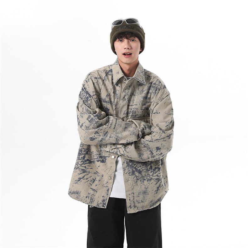 扎染破洞牛仔外套季设计感夹克秋款潮牌美式小香风衣服JK1105-P70图片