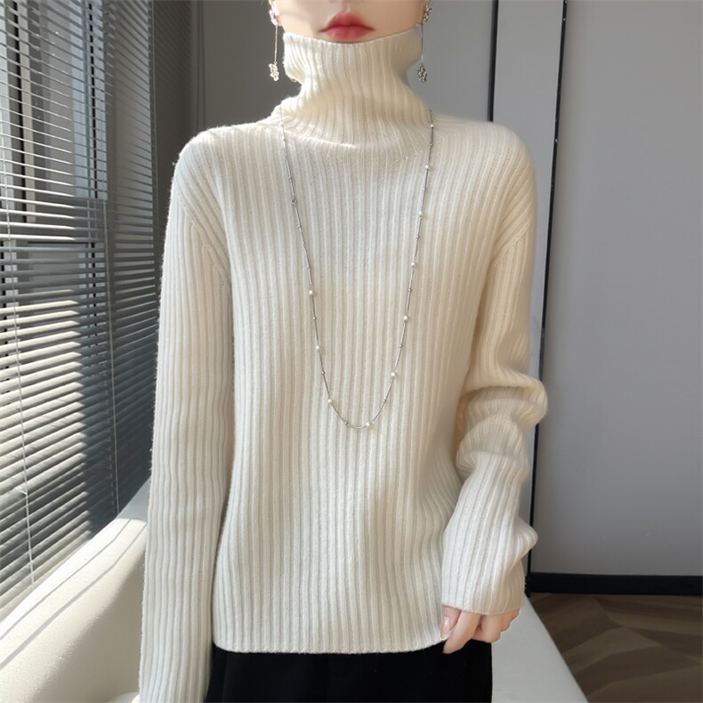 加厚高领羊毛衫女宽松套头毛衣大码秋冬新款针织打底衫,针织衫/毛衣,贵皇网供仓