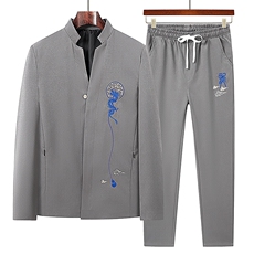 春秋季风主推款新款唐装长袖夹克中老年汉服套装HO16921-P125，男装夹克，星座1105-3