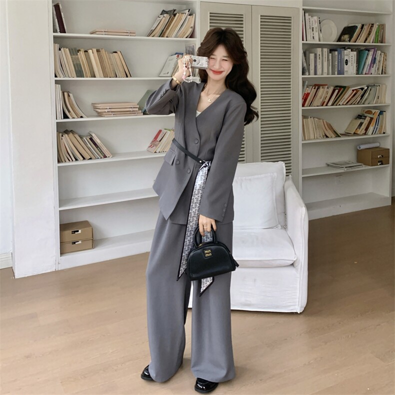 新品2026套装两件套小西装+阔腿裤2C116-6601-P199-K318,女装套装/套裙,2C116