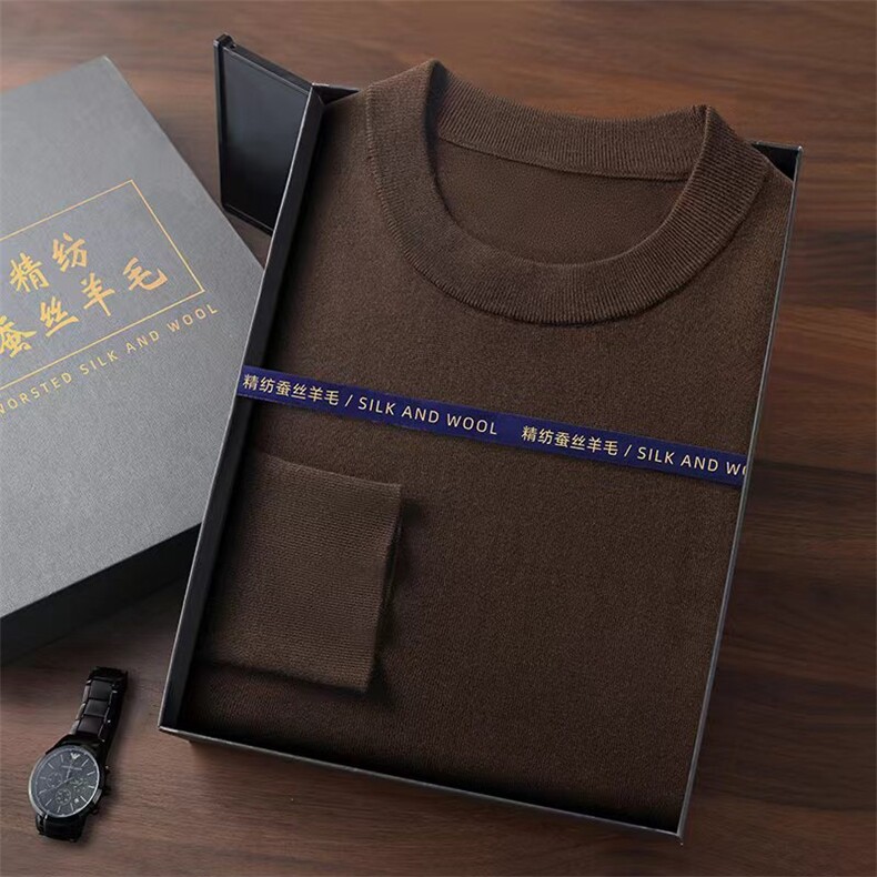 2025年秋季时尚百搭休闲圆领套头长袖,男装针织衫/毛衣,森墨