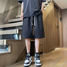 高品质重磅320克华棉夏季满天星短裤抖音得物二开男女五分裤P25，男装牛仔裤，电商A486
