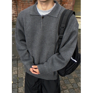 美式潮牌翻领针织衫棉服宽松冬季棉袄拉链开衫外套男 MTK66图片