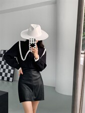 娃娃领小衫，其它，精典蓝月