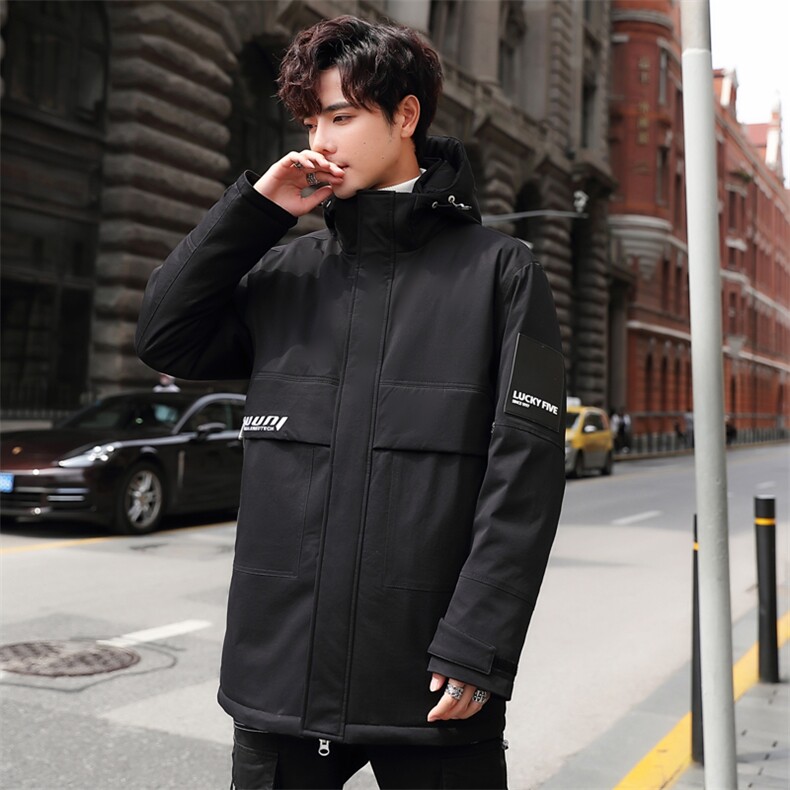 连帽羽绒棉衣男中长款羽绒服男含绒量80MY6602,男装棉衣,A067
