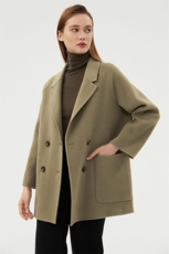 时尚女装双面呢大衣简约百搭显瘦修身气质优雅，女装双面呢大衣，阿吉丽克