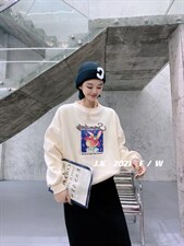 2021冬款加绒卫衣，女装卫衣/绒衫，简蔻