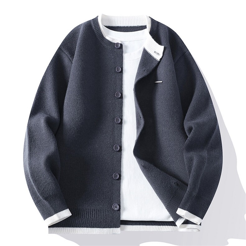 25862-特P62秋季时尚休闲毛衣开衫男针织衫假两件夹克外套，男装针织衫/毛衣，电商D310B