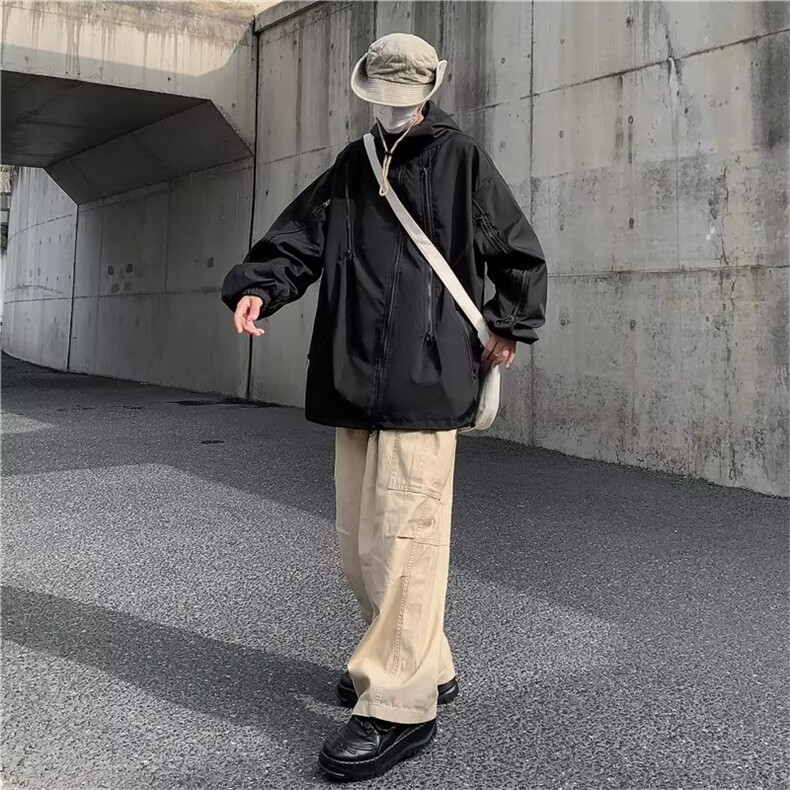 加棉连帽工装外套男潮牌加厚夹克防水机能冲锋衣Y65681P80,男装夹克,星座1116-2