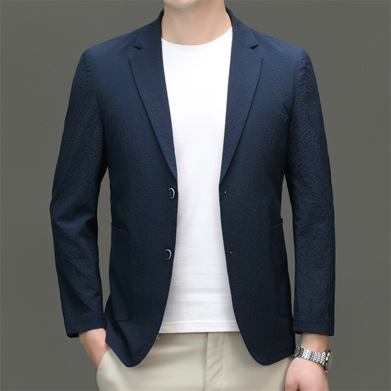 冰丝防晒西装男士高端商务单西礼服夏季新薄款休闲西服外套男,男装防晒衣,钱塘6003（原4033）