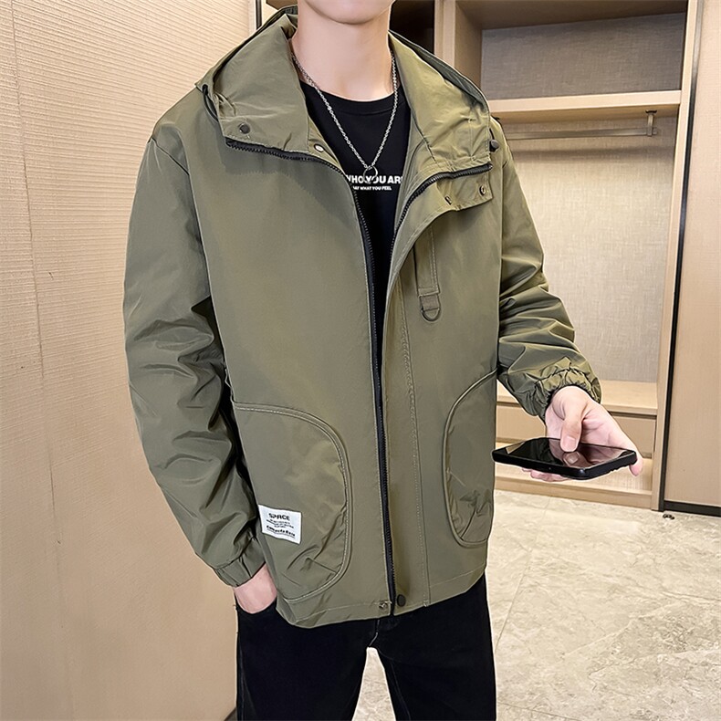 店主风-冲锋衣春秋季新款工装连帽长袖夹克外套2301P105,男装夹克,电商A203-1