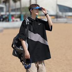 翻领短袖T恤男简约百搭休闲打底五分袖POLO衫F912P28，男装Polo衫，星座1116-2