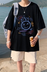 DX17180-P20纯棉短袖t恤男大码半袖打底衫宽松体恤衫港风，男装T恤，电商A040