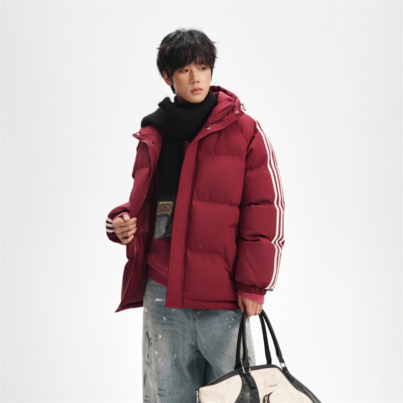 冬季潮流条纹五防立领加绒加厚棉衣情侣撞色棉服外套MY8899-p78,男装棉衣,星座610B-1