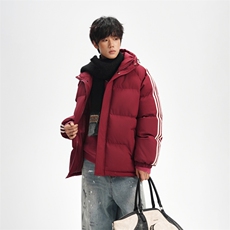 冬季潮流条纹五防立领加绒加厚棉衣情侣撞色棉服外套MY8899-p78，男装棉衣，星座610B-1