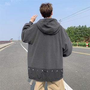 8XL-M大码摇粒绒卫衣套头连帽半拉链宽松美式复古外套WY9103/P68图片