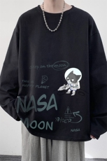 NASA联名同款控48重磅230g纯棉长袖t恤男大码圆领卫衣TX3187-P28，男装T恤，电商A040