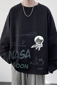 NASA联名同款控48重磅230g纯棉长袖t恤男大码圆领卫衣 TX3187-P28图片