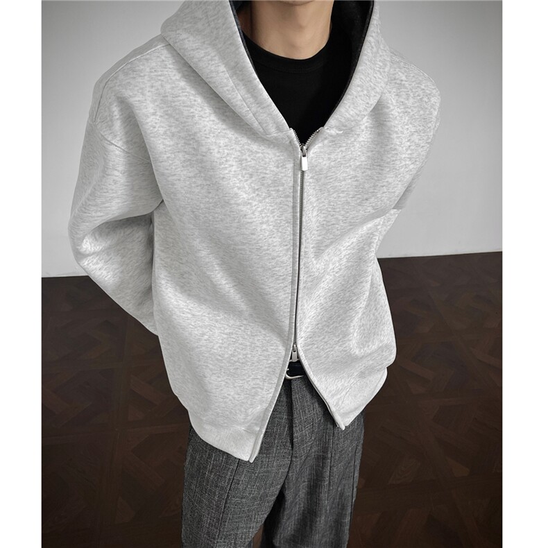 图460克拼色开衫卫衣男女连帽宽松情侣外套运动H1112特P58，女装短外套，电商A341