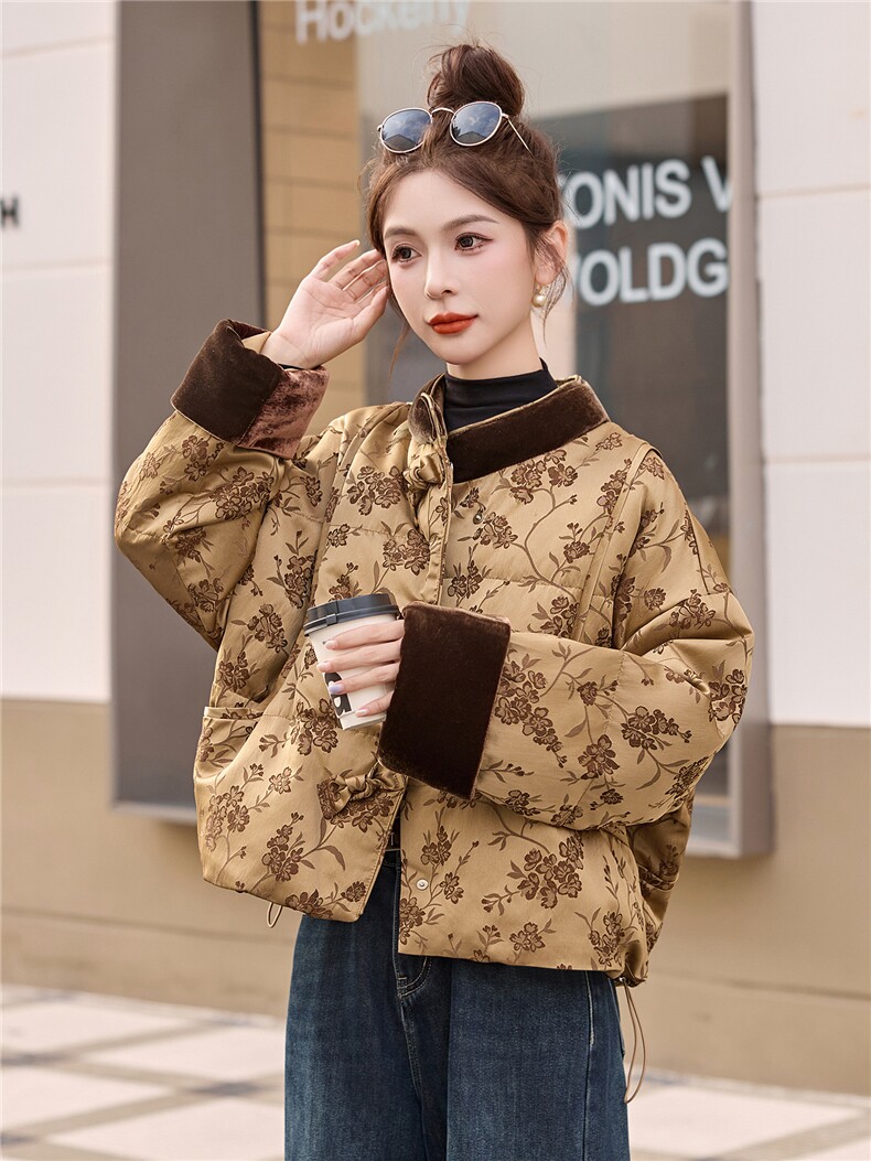 现货主推2025年冬季新款國风羽绒服外套女,女装羽绒服,曼娅璐
