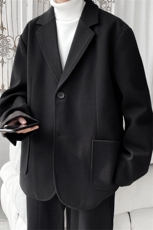 N6169/P95加棉P105冬季新开叉呢料毛呢西服男宽松外套上衣呢大衣，男装西服，电商A141